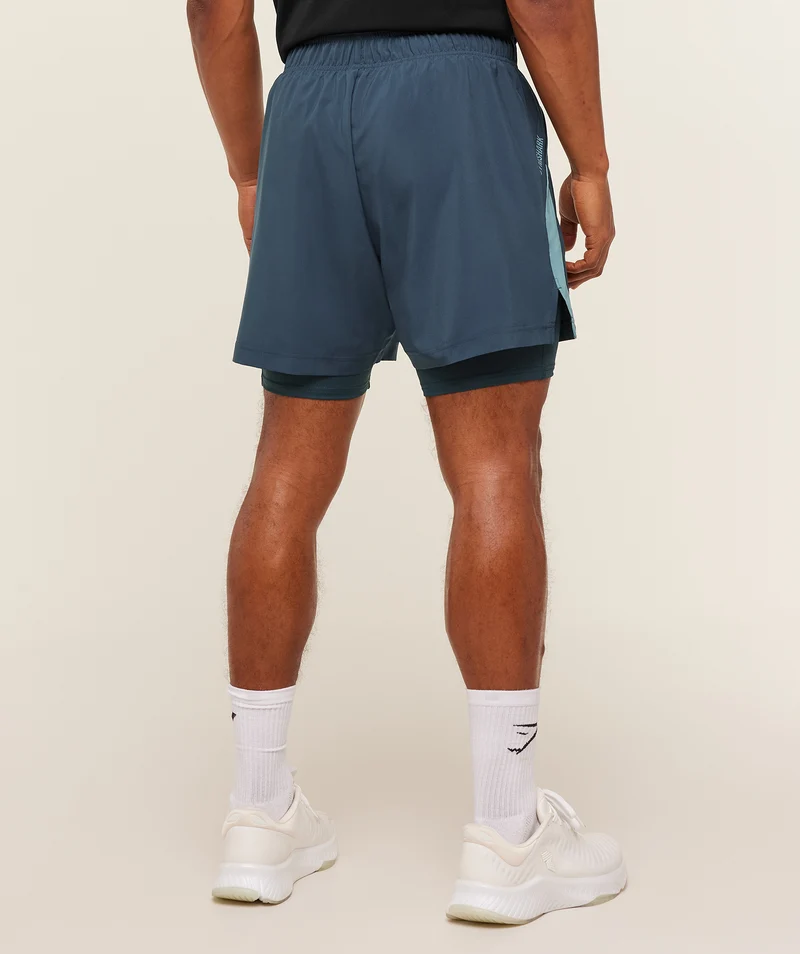 Gymshark Sport 5" 2-in-1 Shorts - Stealth Blue/Storm Blue