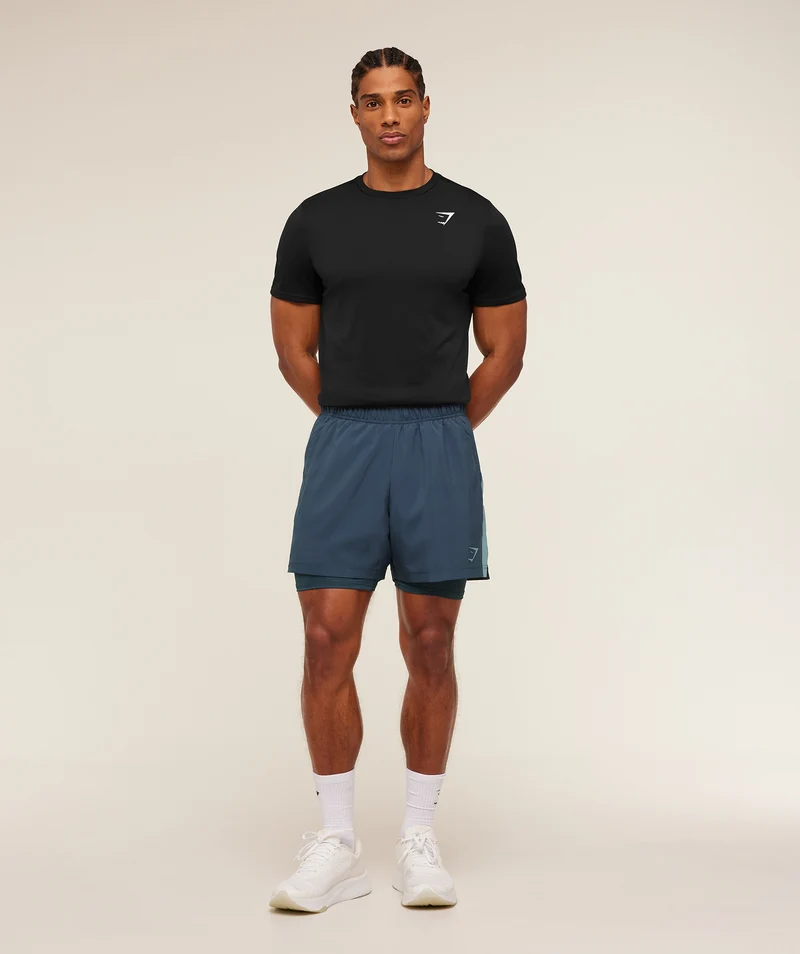 Gymshark Sport 5" 2-in-1 Shorts - Stealth Blue/Storm Blue