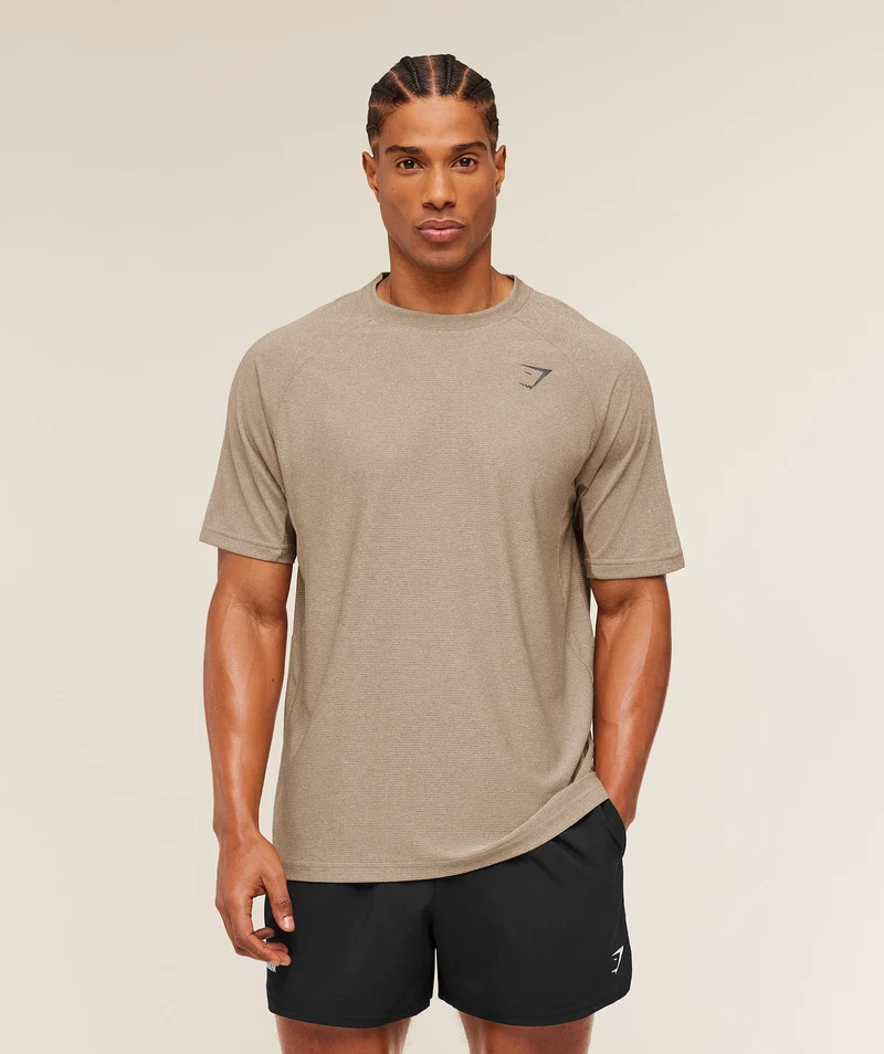 Gymshark Weekend T-Shirt - Cement Brown/Tinted White