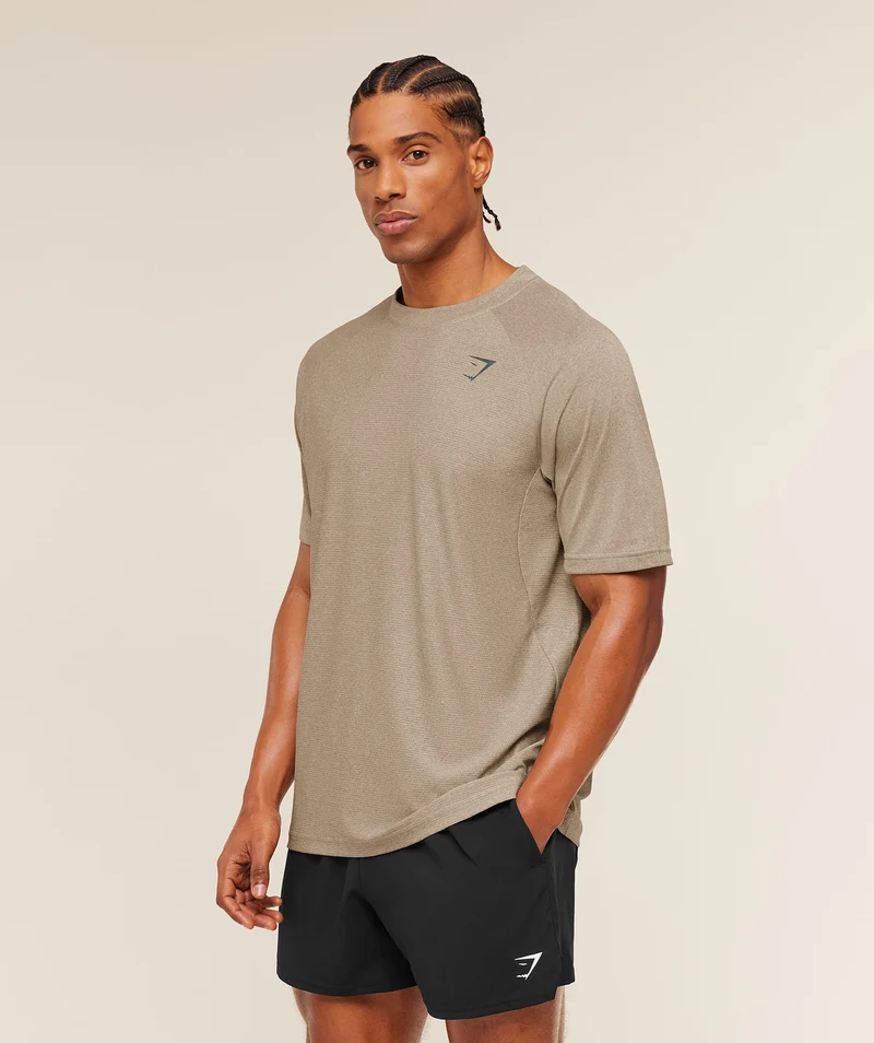 Gymshark Weekend T-Shirt - Cement Brown/Tinted White