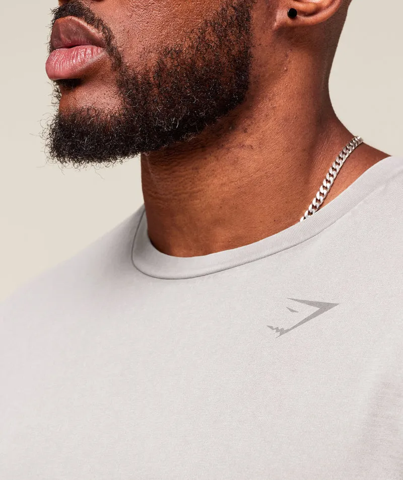 Gymshark Power Washed T-Shirt - Smokey Grey/Acid Wash Small Ball