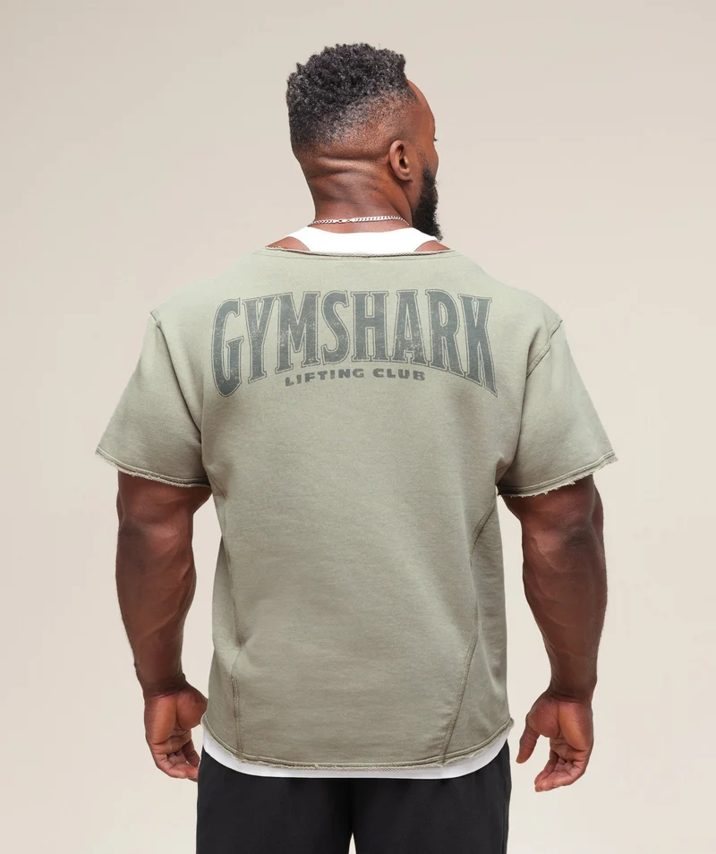 Gymshark Heritage Washed Rag Top - Stone Grey/Acid Wash Small Ball