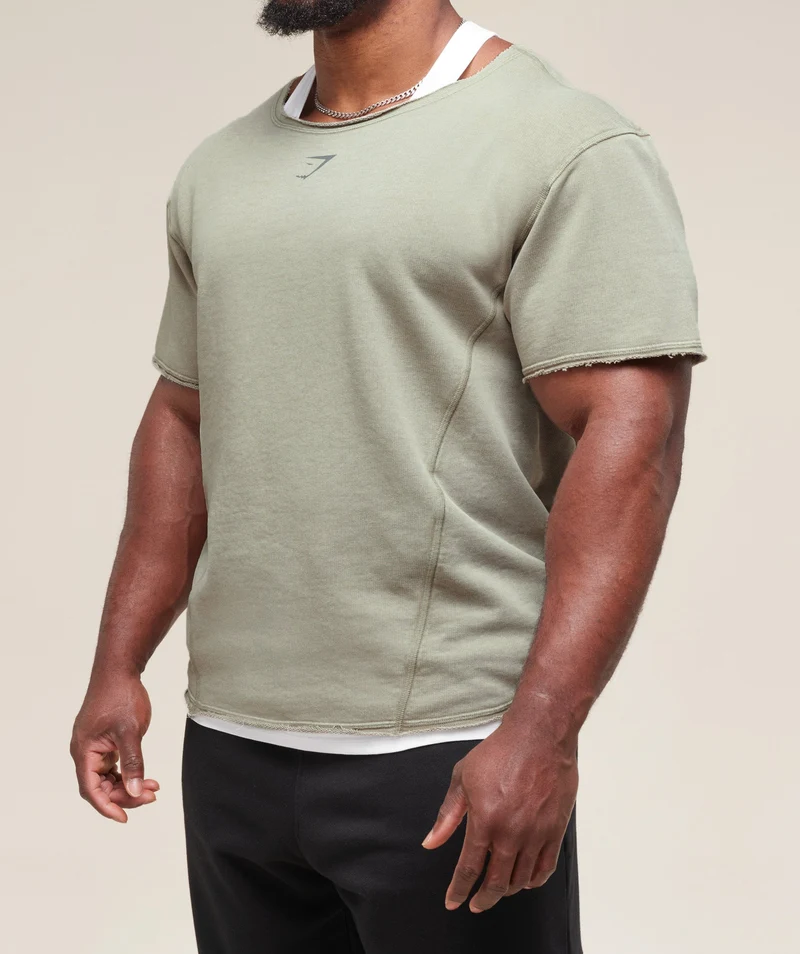 Gymshark Heritage Washed Rag Top - Stone Grey/Acid Wash Small Ball