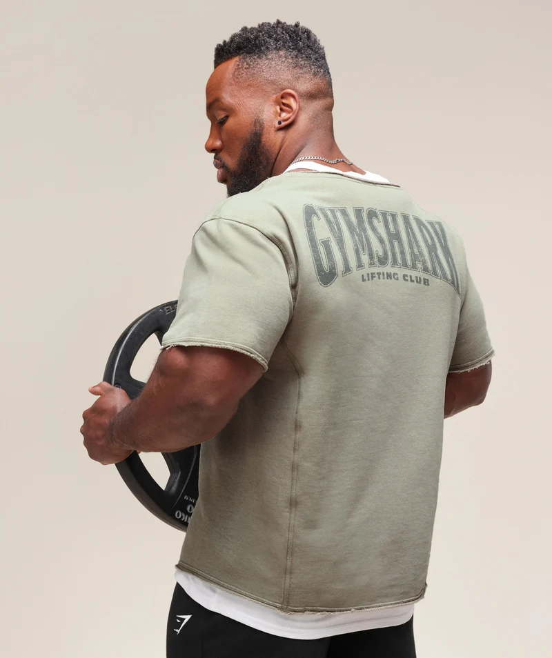 Gymshark Heritage Washed Rag Top - Stone Grey/Acid Wash Small Ball