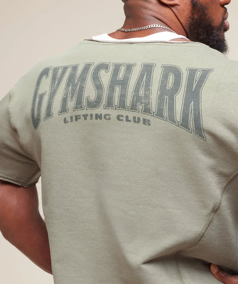 Gymshark Heritage Washed Rag Top - Stone Grey/Acid Wash Small Ball