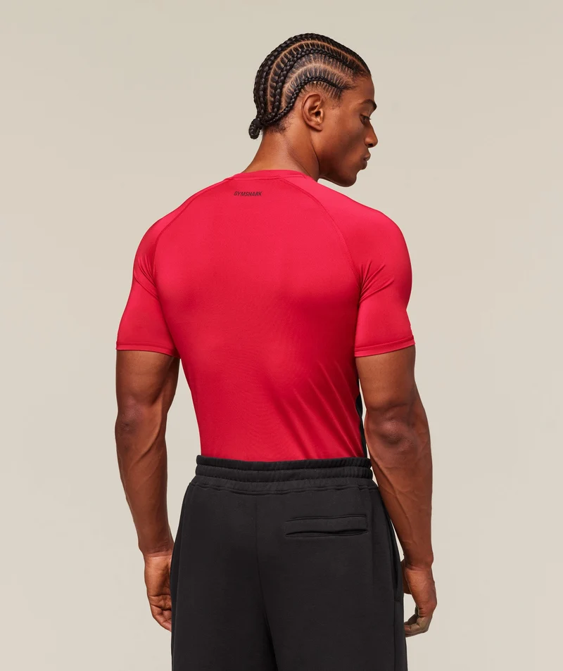 Gymshark Element Baselayer T-Shirt - Carmine Red/Black