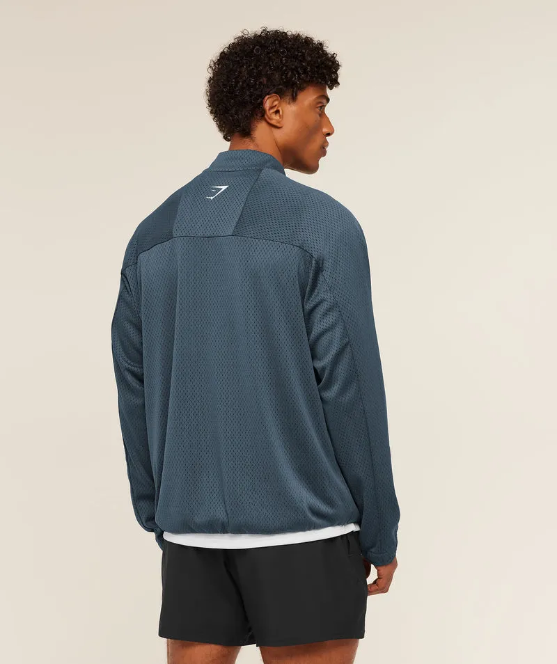 Gymshark Train Zip Through Jacket - Stealth Blue