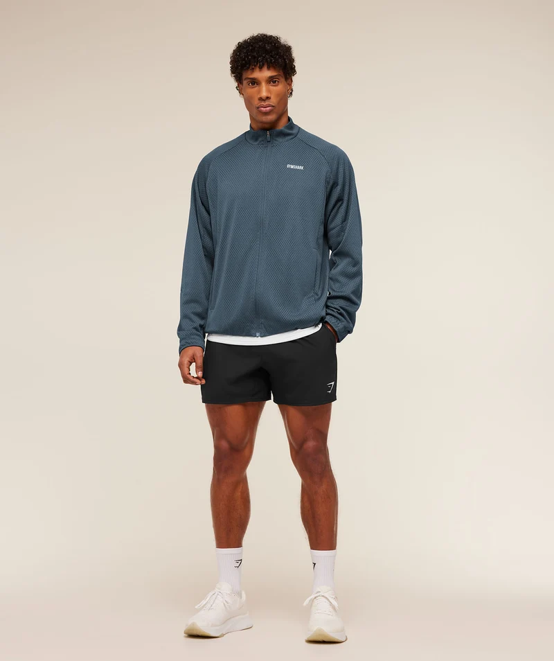 Gymshark Train Zip Through Jacket - Stealth Blue