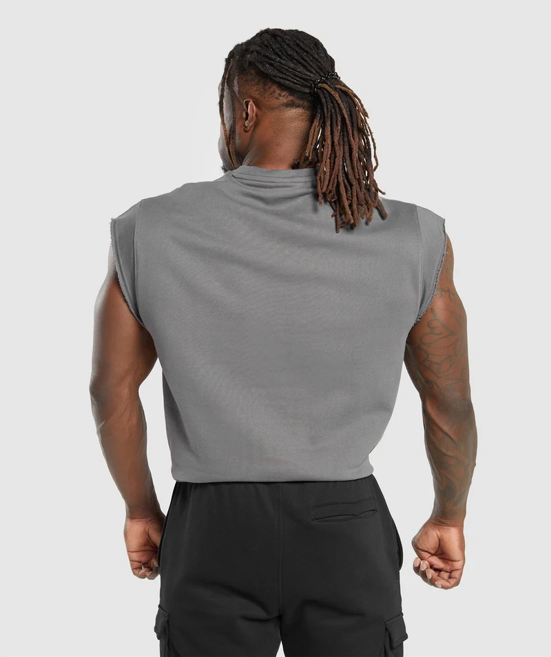 Gymshark Super Natural Cut Off T-Shirt - Brushed Grey