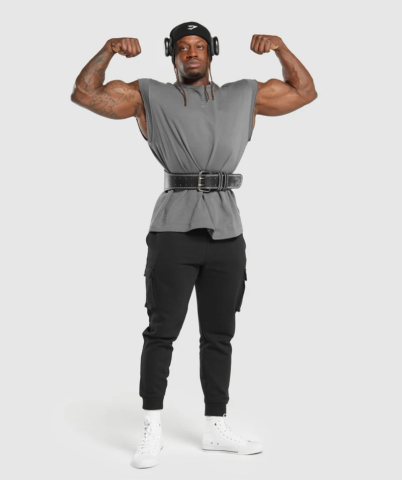 Gymshark Super Natural Cut Off T-Shirt - Brushed Grey