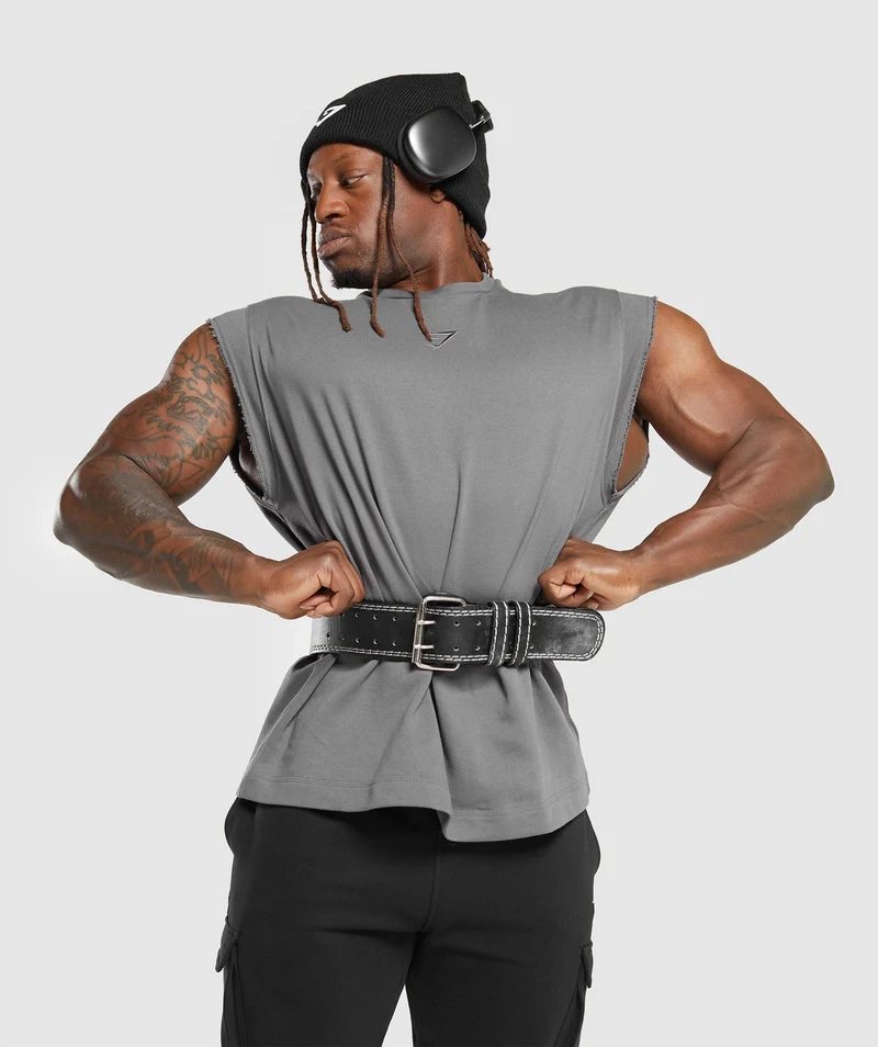 Gymshark Super Natural Cut Off T-Shirt - Brushed Grey