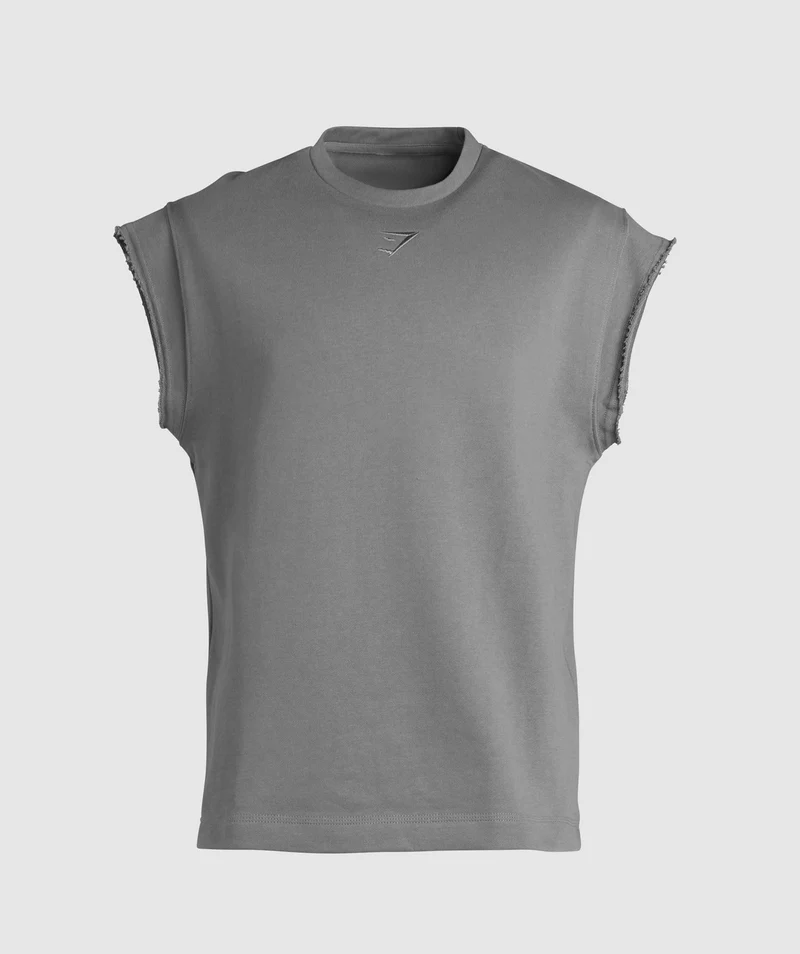 Gymshark Super Natural Cut Off T-Shirt - Brushed Grey