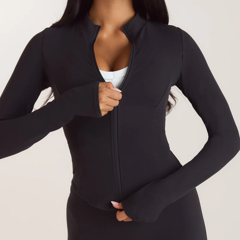ContourSoft™ Zip-Up Jacke - Schwarz