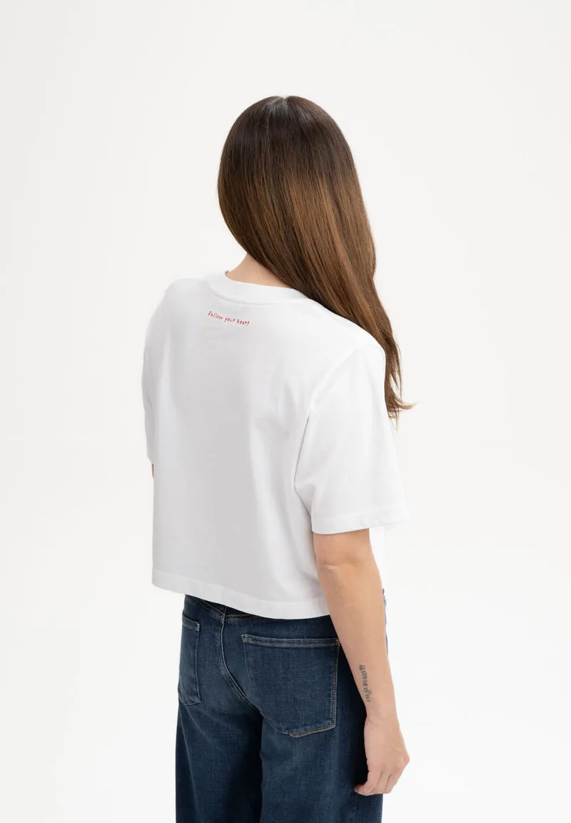 Cropped T-Shirt schwer Style JOSHNA Embroidery