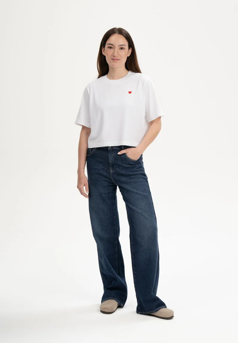 Cropped T-Shirt schwer Style JOSHNA Embroidery
