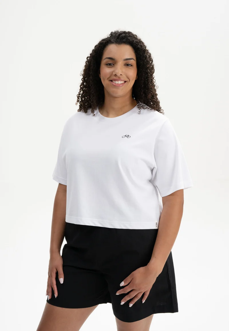 Cropped T-Shirt schwer Style JOSHNA Embroidery