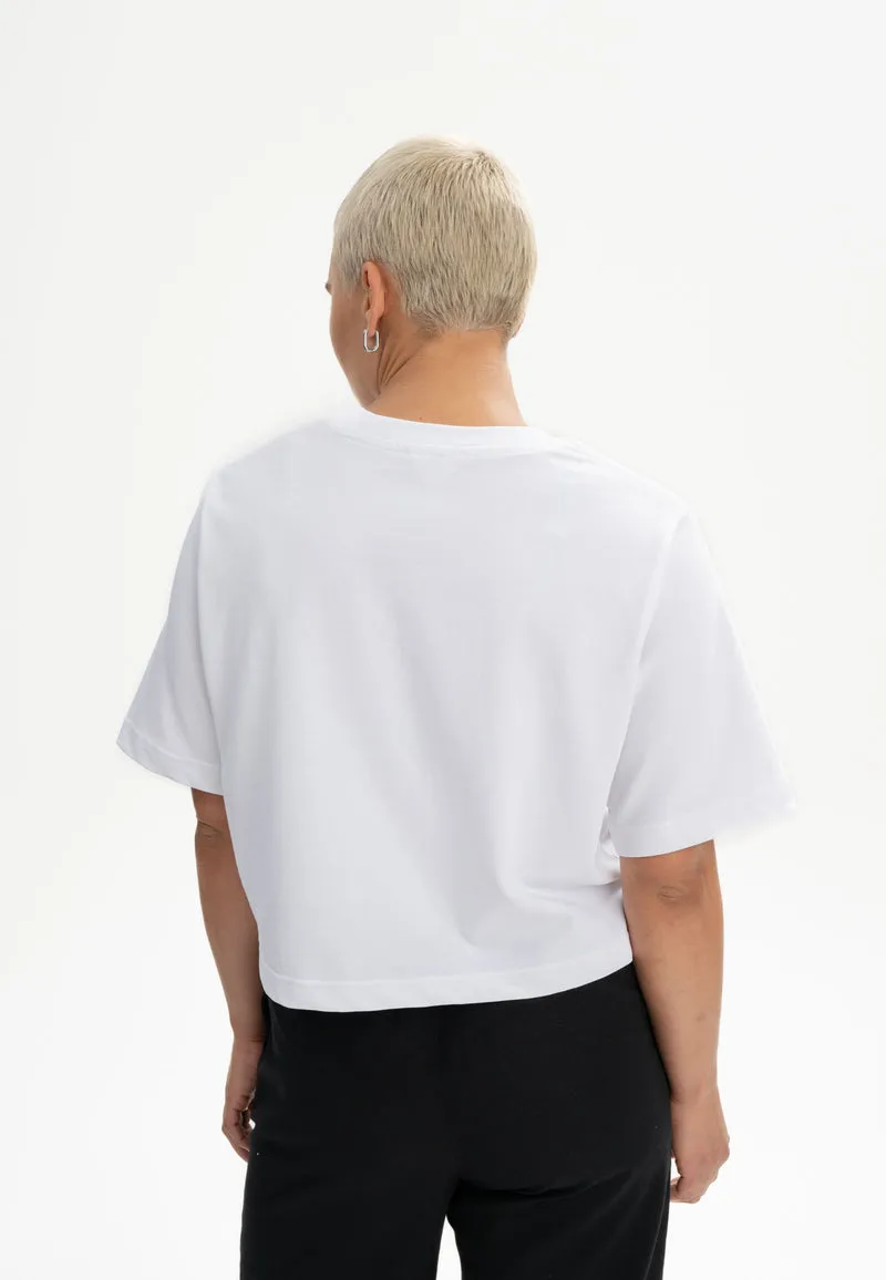 Cropped T-Shirt schwer Style JOSHNA Embroidery