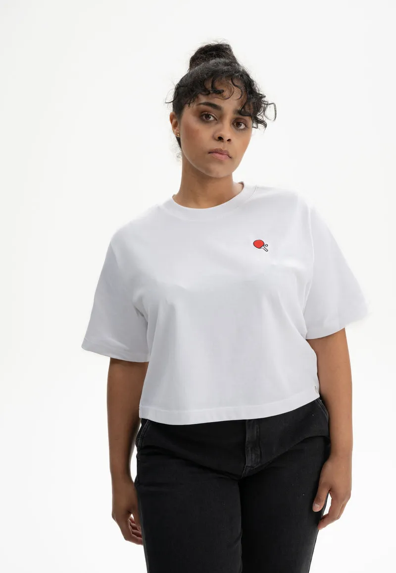 Cropped T-Shirt schwer Style JOSHNA Embroidery