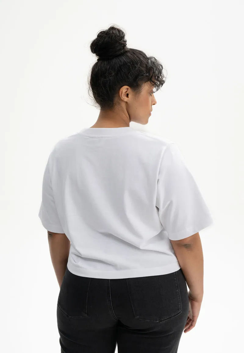 Cropped T-Shirt schwer Style JOSHNA Embroidery