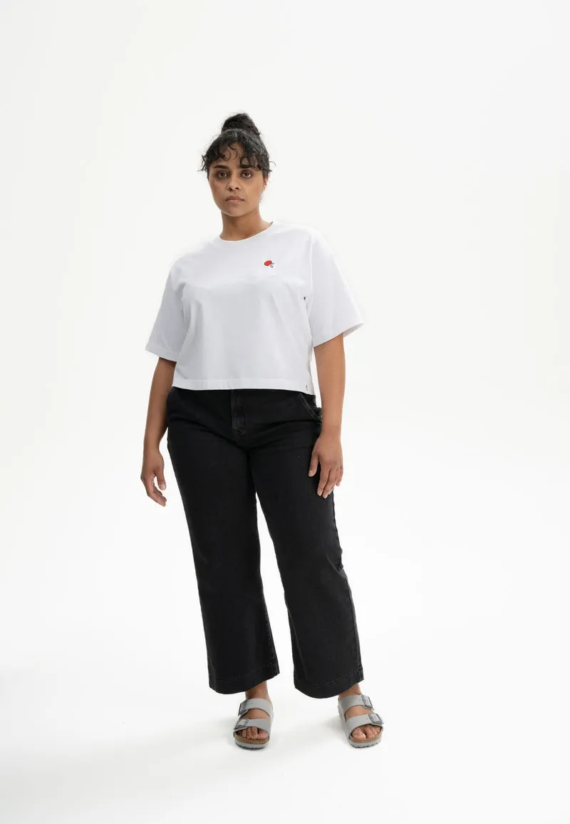 Cropped T-Shirt schwer Style JOSHNA Embroidery
