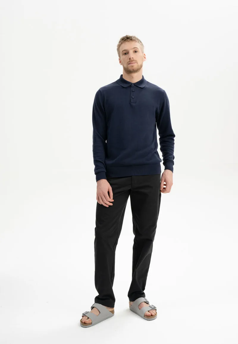 Langarm Strick Poloshirt Style HARISH