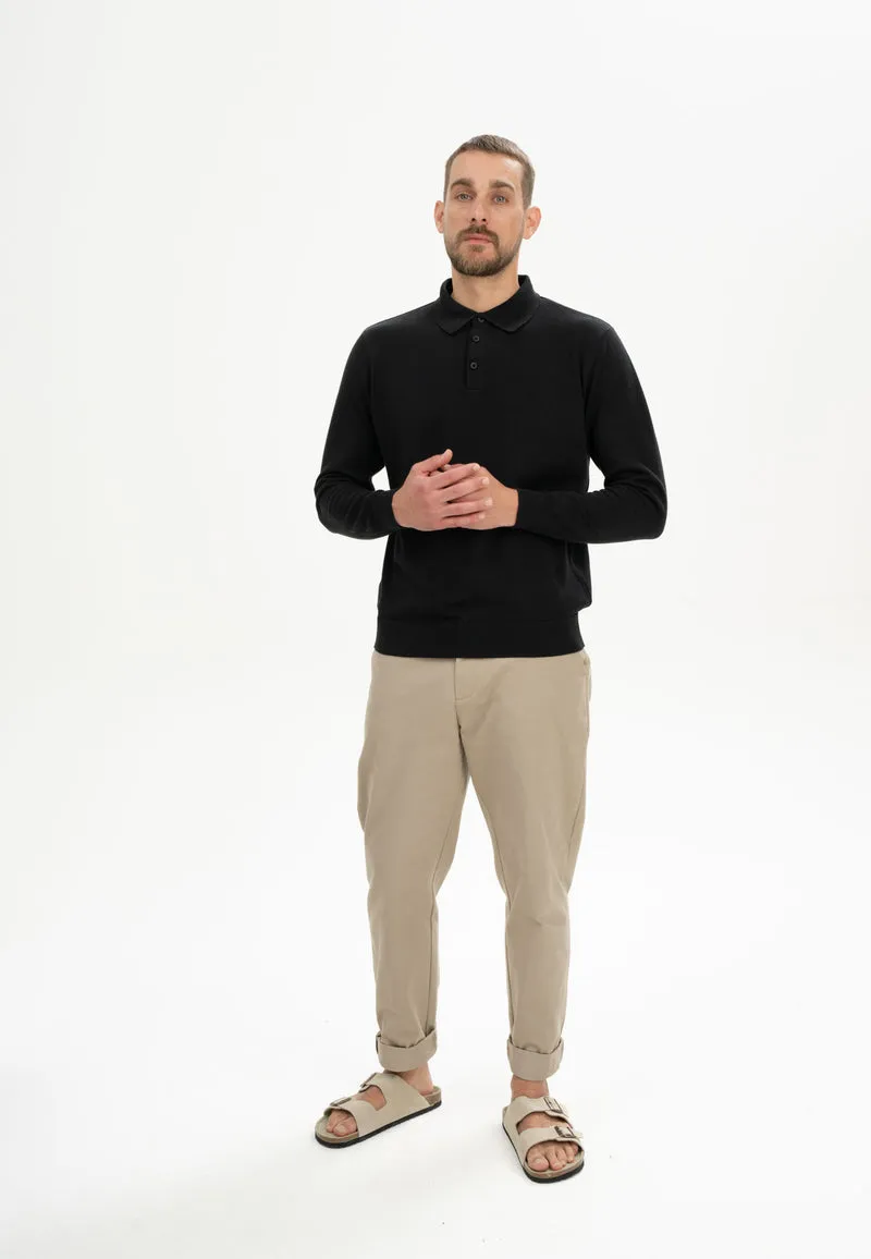 Langarm Strick Poloshirt Style HARISH