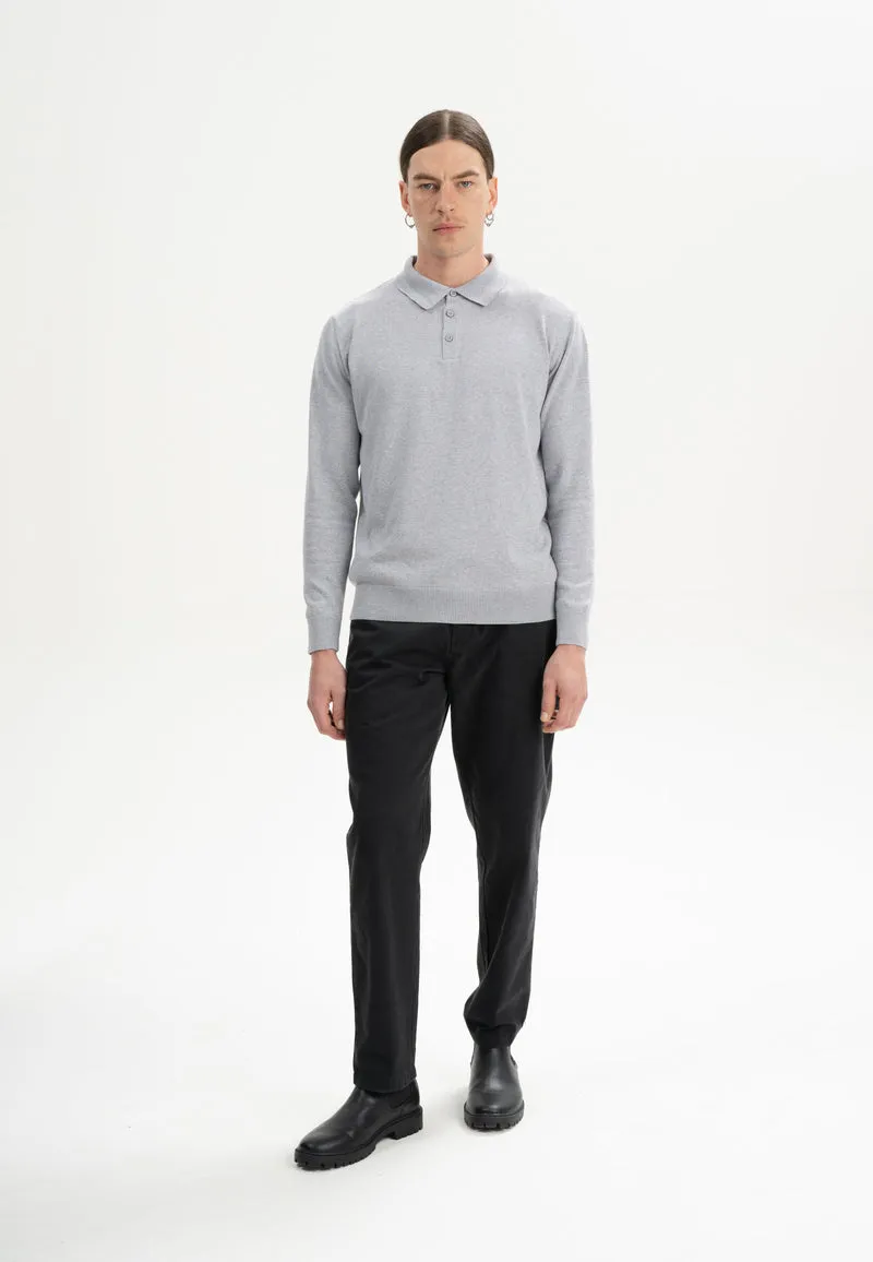 Langarm Strick Poloshirt Style HARISH