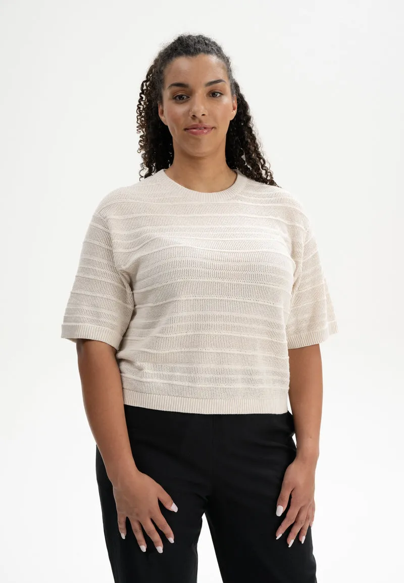 Strukturiertes Strick T-Shirt Style AROHI