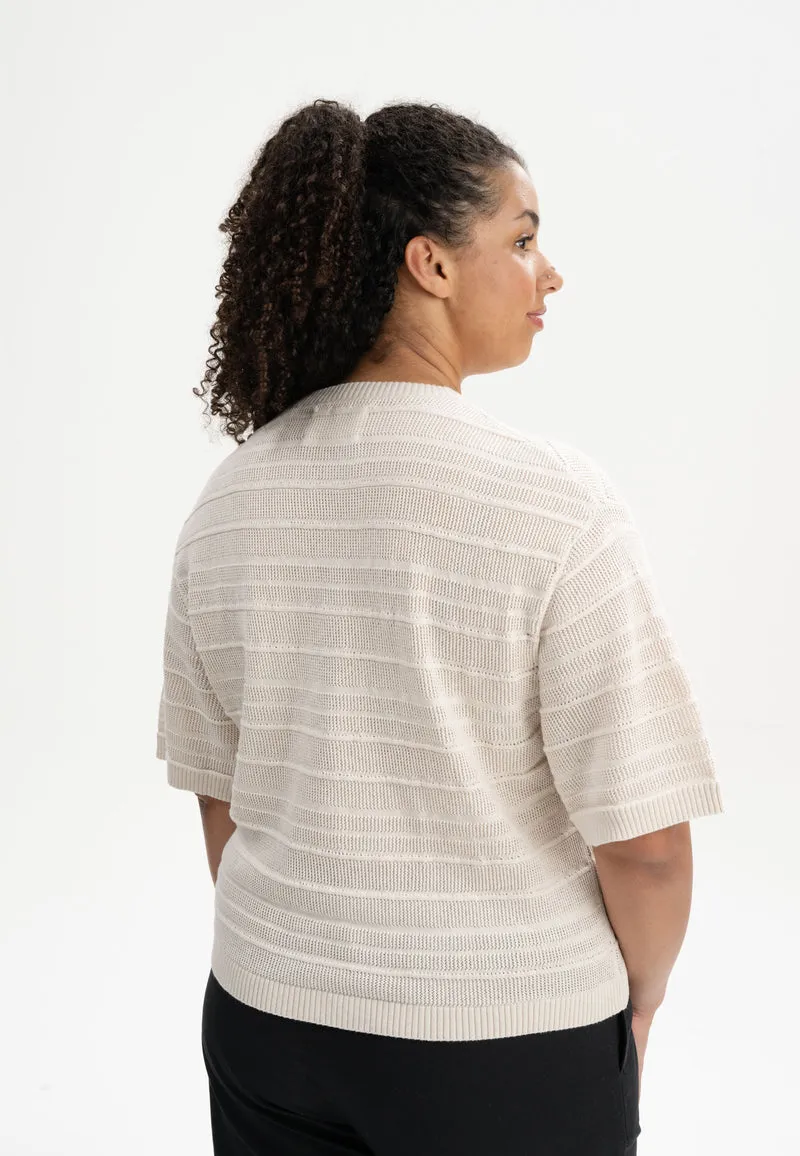 Strukturiertes Strick T-Shirt Style AROHI