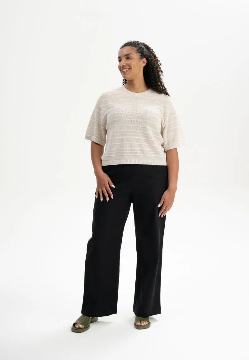 Strukturiertes Strick T-Shirt Style AROHI