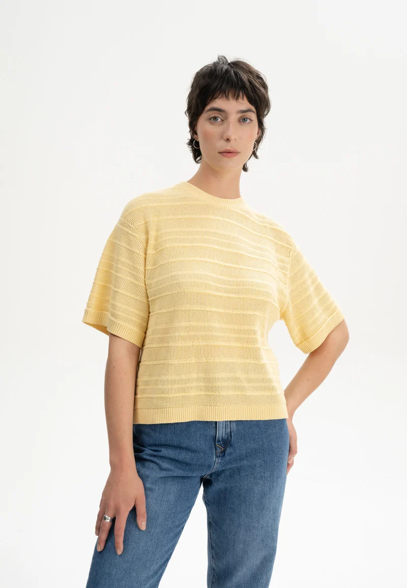 Strukturiertes Strick T-Shirt Style AROHI
