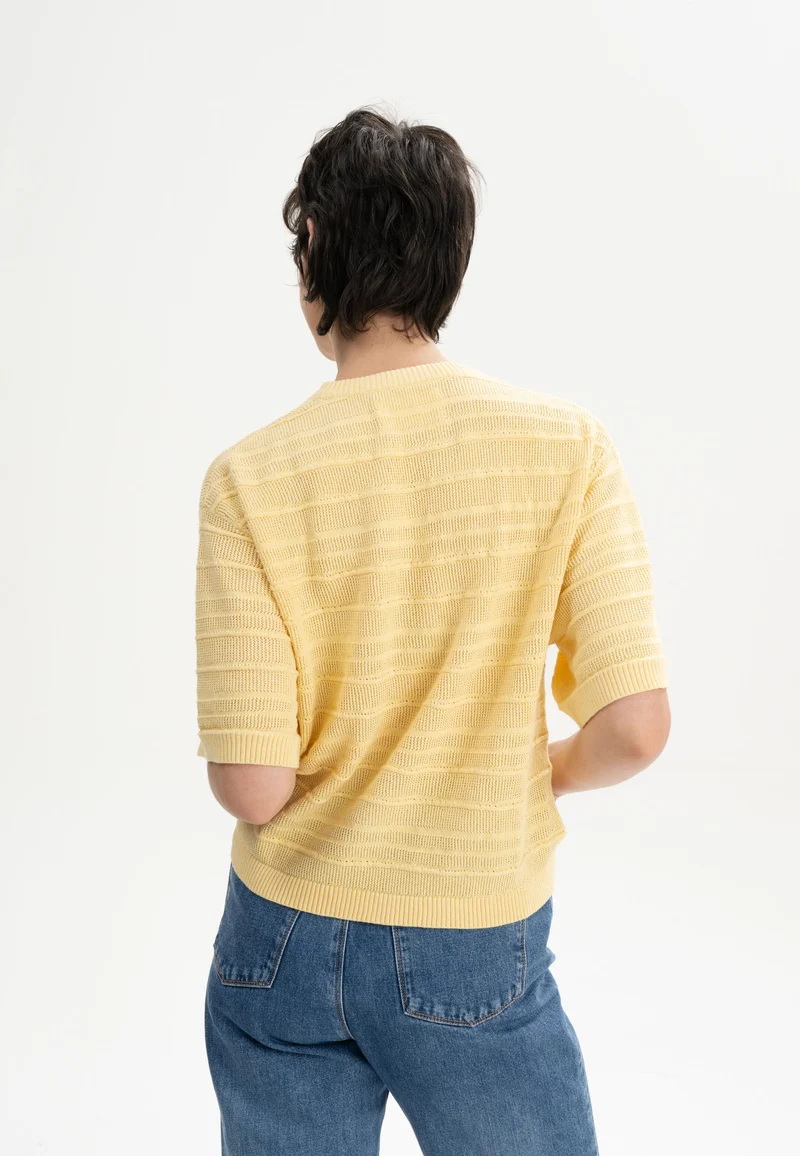 Strukturiertes Strick T-Shirt Style AROHI