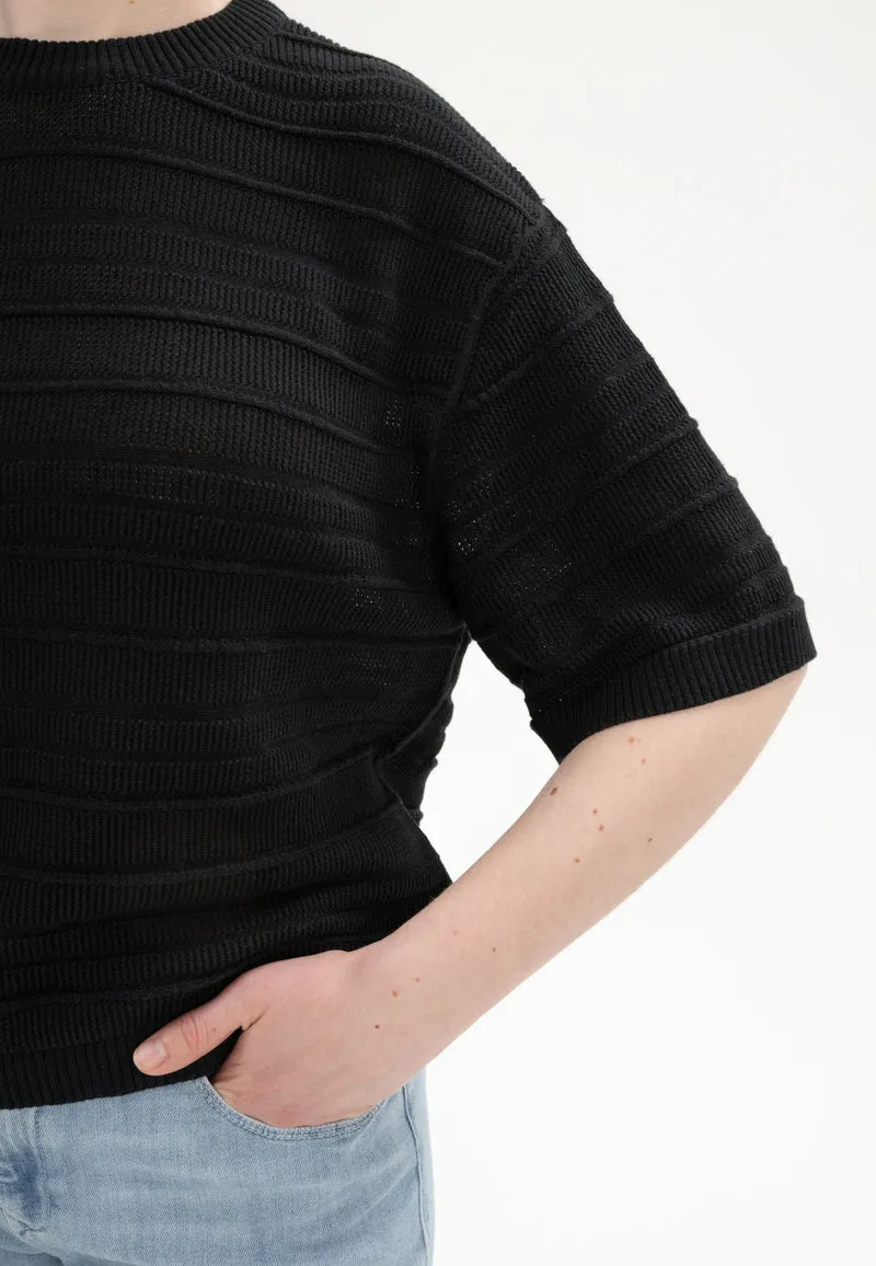 Strukturiertes Strick T-Shirt Style AROHI