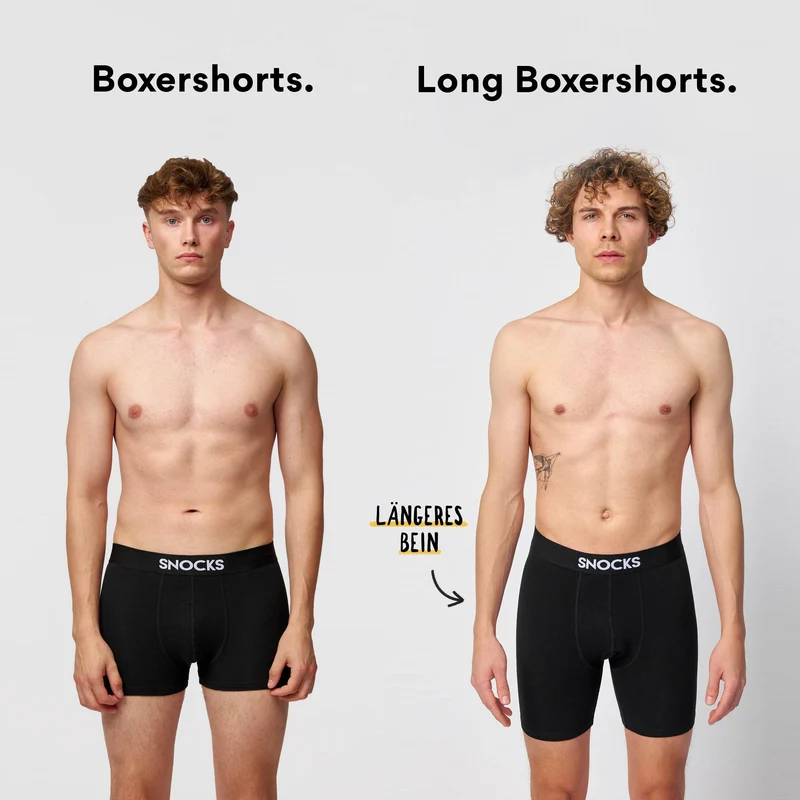 Lange Boxershorts mit Streifen | Schwarz