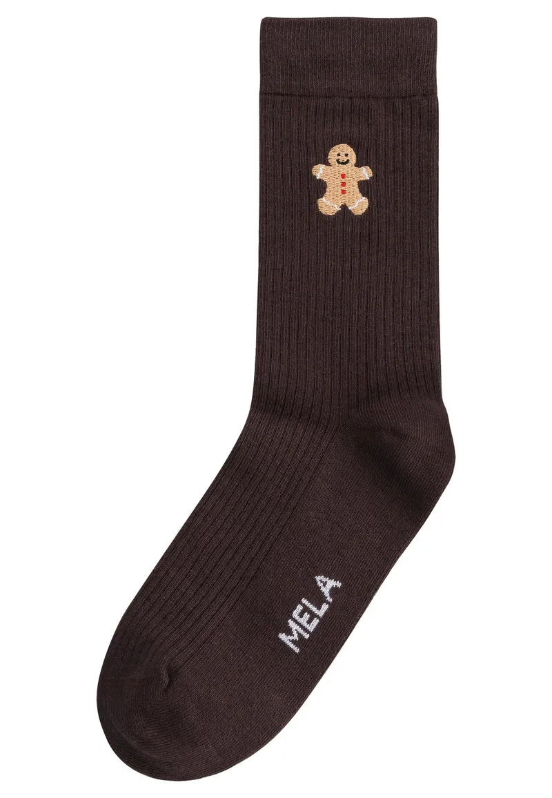 Gerippte Socken Stickerei 1 Paar