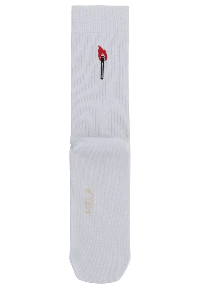 Gerippte Socken Stickerei 1 Paar