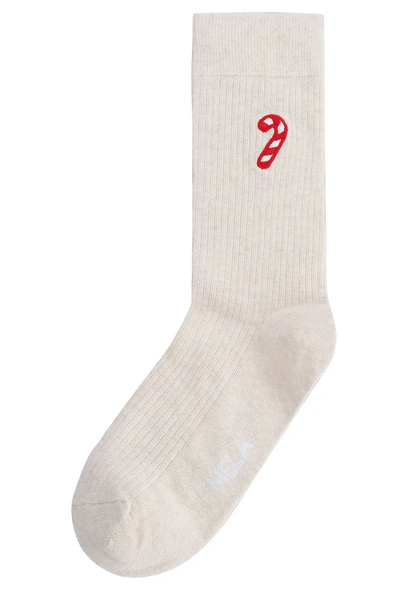 Gerippte Socken Stickerei 1 Paar