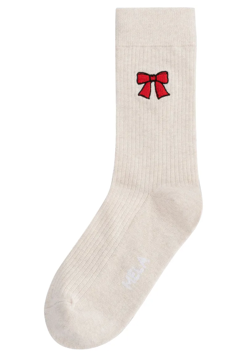 Gerippte Socken Stickerei 1 Paar