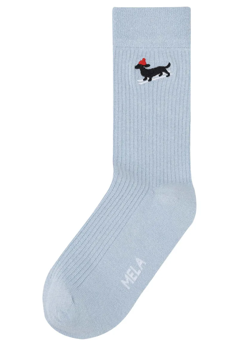 Gerippte Socken Stickerei 1 Paar