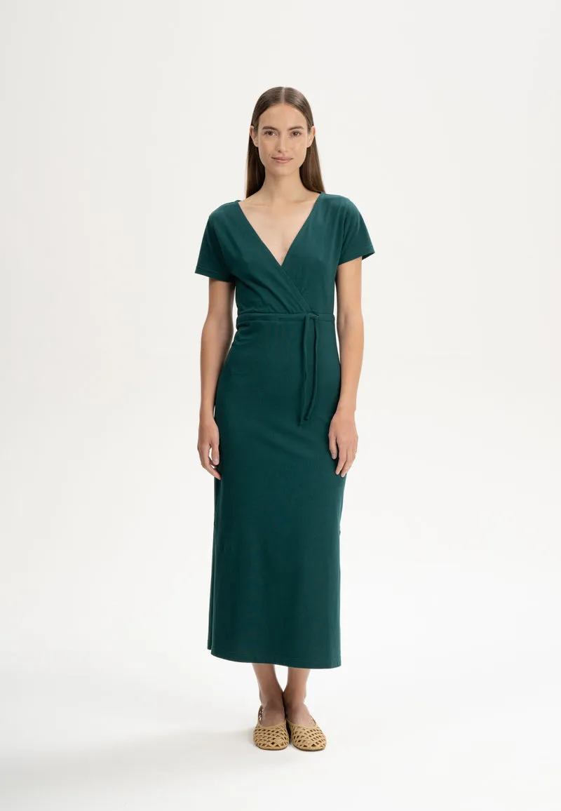 V-Neck Kleid lang Style SHREOSHI