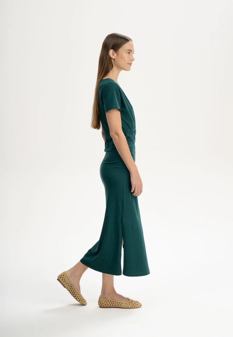 V-Neck Kleid lang Style SHREOSHI