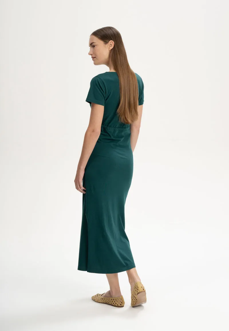 V-Neck Kleid lang Style SHREOSHI