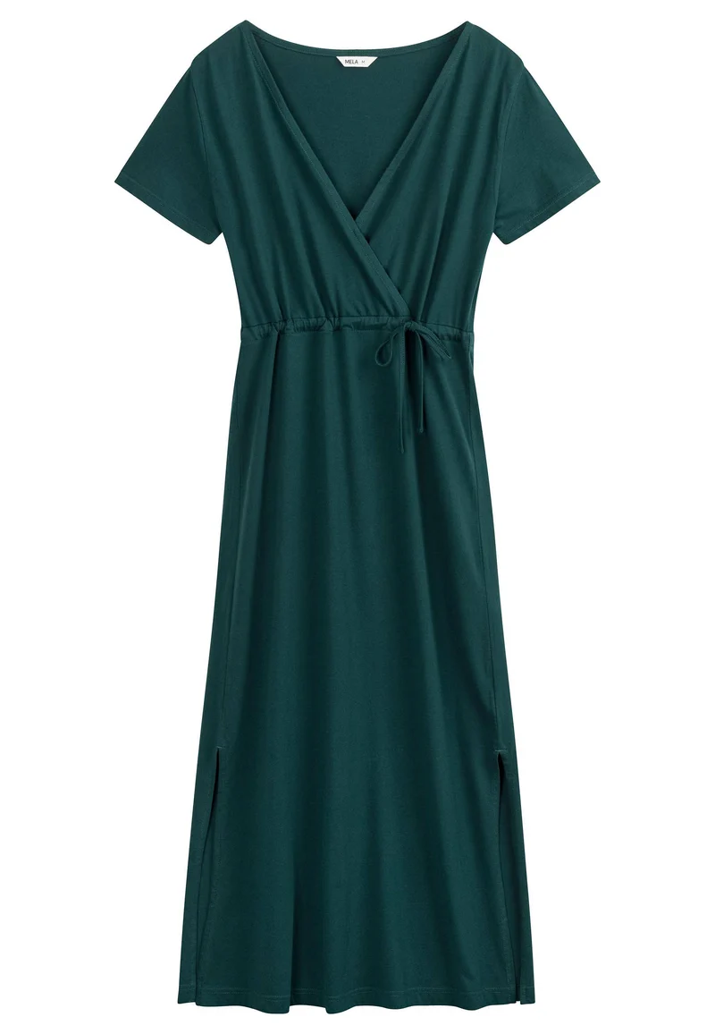 V-Neck Kleid lang Style SHREOSHI