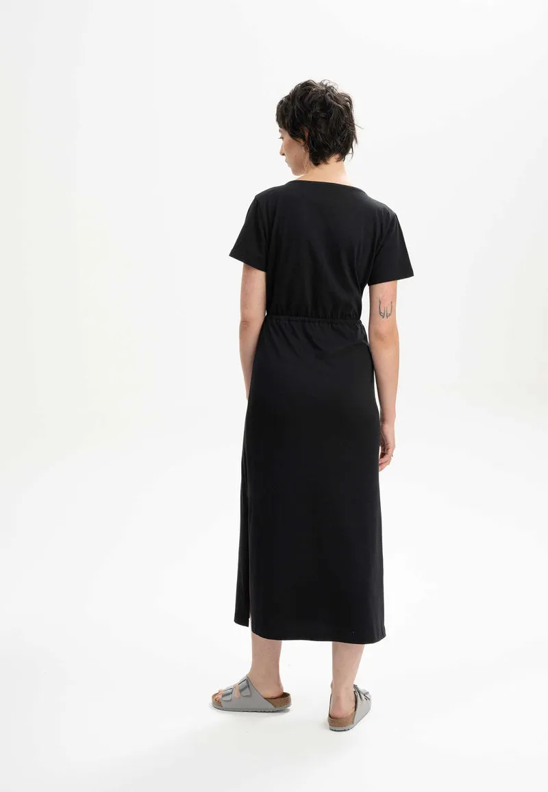 V-Neck Kleid lang Style SHREOSHI