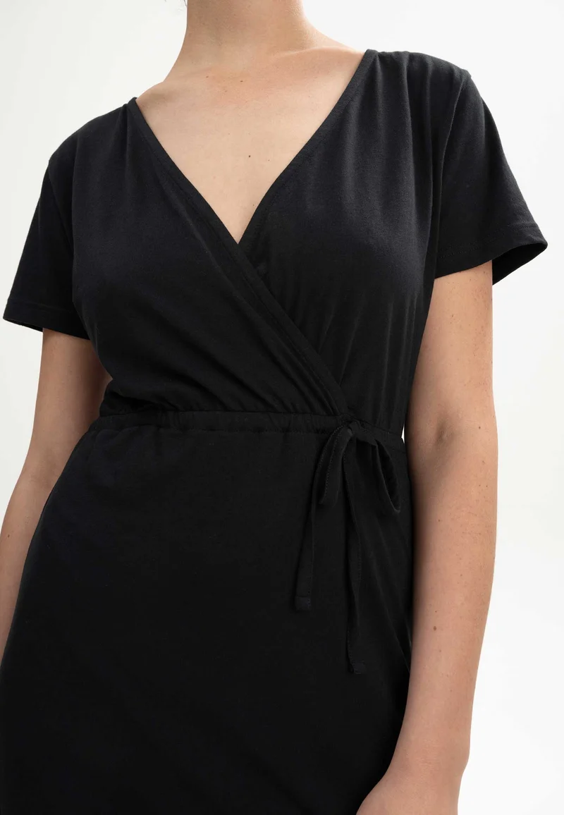 V-Neck Kleid lang Style SHREOSHI