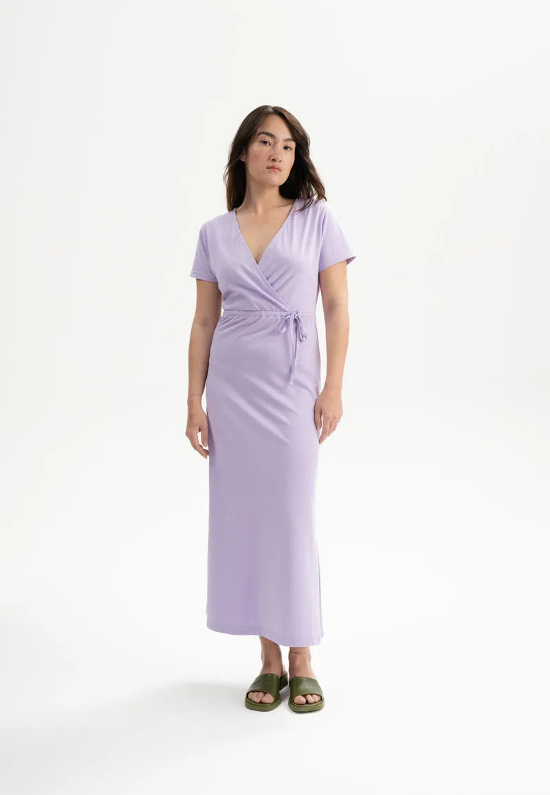 V-Neck Kleid lang Style SHREOSHI