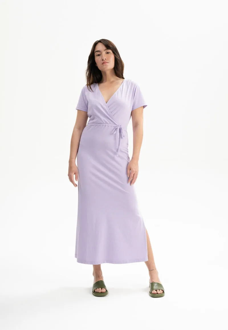V-Neck Kleid lang Style SHREOSHI