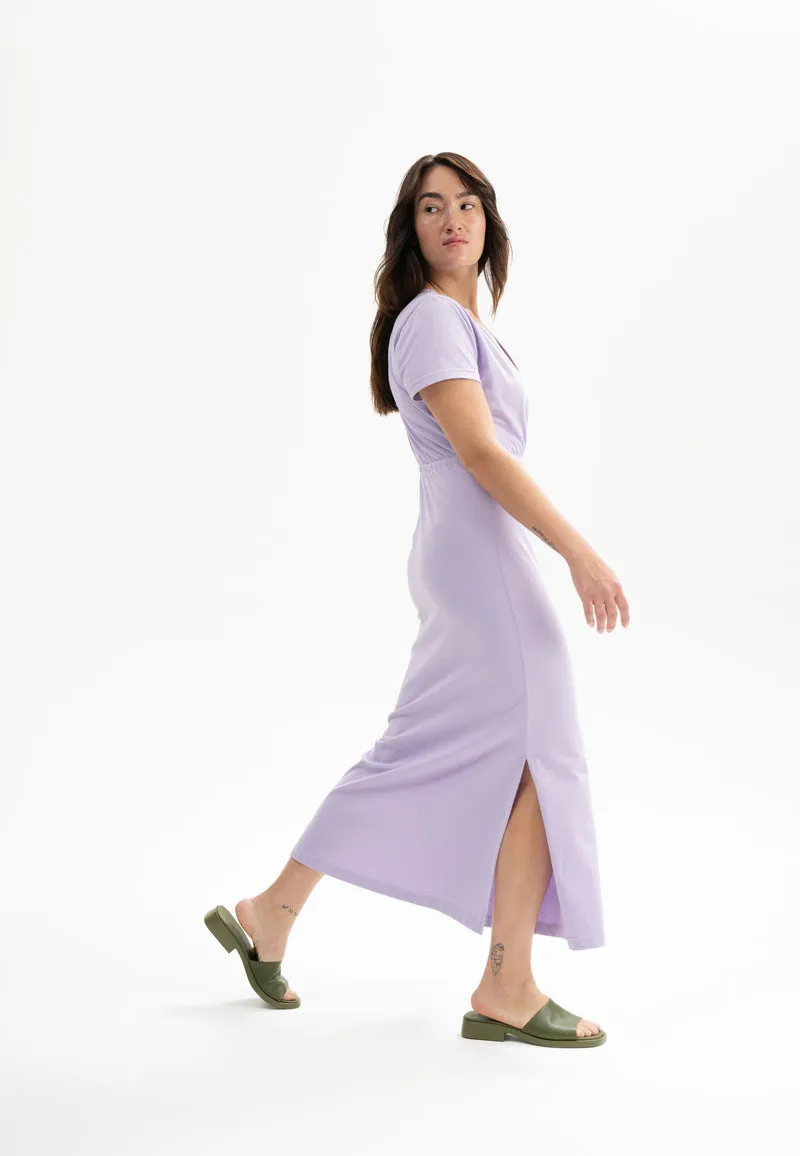 V-Neck Kleid lang Style SHREOSHI
