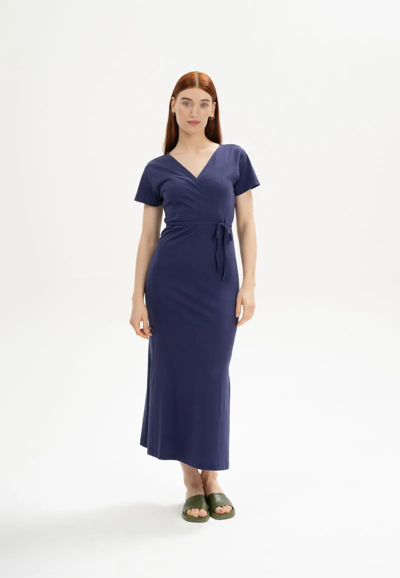 V-Neck Kleid lang Style SHREOSHI