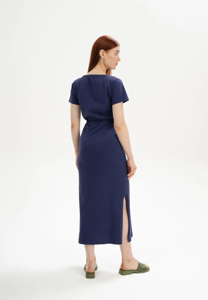 V-Neck Kleid lang Style SHREOSHI